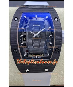 Richard Mille RM07 Boîtier noir en carbone Bracelet blanc Superclone 1:1 Montre Suisse Réplique 