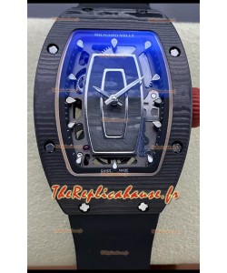 Richard Mille RM07 Boîtier carbone noir Bracelet noir Montre réplique suisse Superclone 