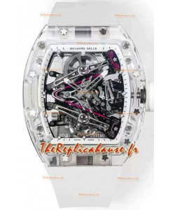 Richard Mille RM38-02 Sapphires Bubba Watson Mouvement Tourbillon Caoutchouc Blanc Réplique miroir 1:1