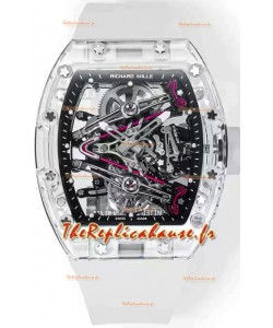 Richard Mille RM38-02 Sapphires Bubba Watson Mouvement Tourbillon en caoutchouc translucide Réplique miroir 1:1