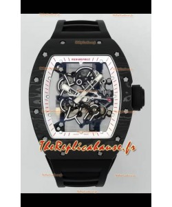 Richard Mille RM055 Boîtier carbone noir Caoutchouc noir Mouvement Tourbillon Véritable Superclone 1:1 