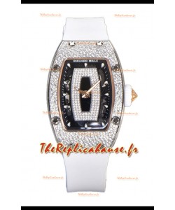 Montre Richard Mille RM007 Diamants Pavé Blanc 904L Superclone Acier Suisse 