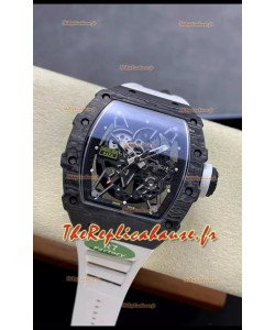 Richard Mille RM35-02 Rafael Nadal - Montre Super Clone Tourbillon - Bracelet Noir Carbone Blanc 