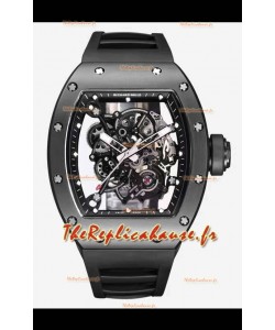 Richard Mille RM055 Réplique Miroir 1:1 en céramique noire, bracelet noir