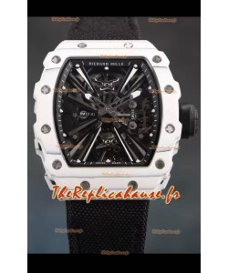 Richard Mille RM12-01 White Carbon Fiber Case Genuine Tourbillon Movement Miroir 1:1 Replica Watch