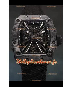 Richard Mille RM12-01 Carbon Fiber Genuine Tourbillon Movement Réplique Montres Miroir 1:1
