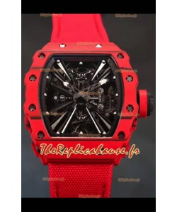 Richard Mille RM12-01 Fibre de carbone Véritable Mouvement Tourbillon Réplique Montre Miroir 1:1