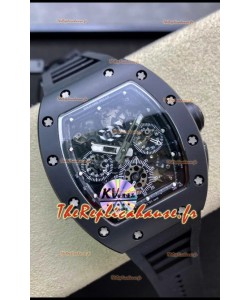 Montre Richard Mille RM011 Felipe Massa Miroir 1:1 Boîtier en céramique noire 
