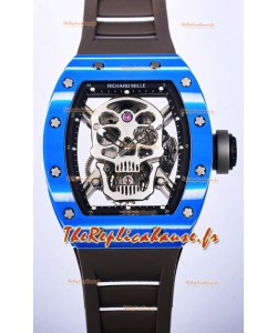 Richard Mille RM052-1 Tourbillon dans un boîtier en carbone NTPT bleu - Qualité miroir 1:1