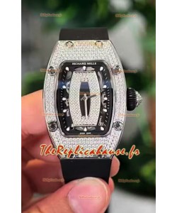 Richard Mille RM007 Sertie Diamants Cadran Noir 904L Acier Montre Suisse Superclone