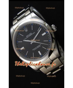 Montre Rolex Oyster Perpetual Mouvement Suisse Cal.3132 à Cadran Noir et Bracelet Oyster — Montre en acier Ultime 904L 