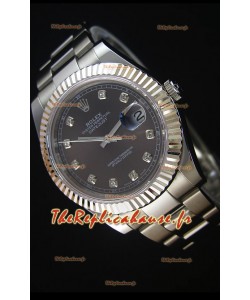 Réplique de montre Rolex Datejust Japanese - Cadran gris en 41MM avec bracelet huitre