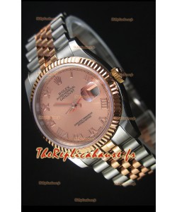 Réplique de montre japonaise Rolex Datejust - Placage or rose bicolore avec cadran champagne dans un boîtier 36MM