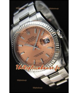 Réplique de montre Rolex Datejust Japonaise - Cadran Champagne en 36MM avec bracelet huitre