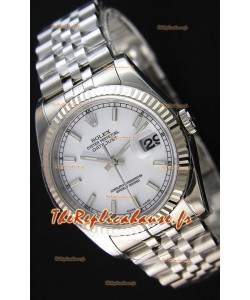 Réplique de montre Rolex Datejust Japanese - Cadran blanc en 36MM avec bracelet jubilé
