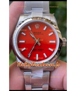 Rolex Oyster Perpetual REF#277200 31MM Mouvement suisse Réplique Suisse Cadran rouge Acier 904L Réplique Miroir 1:1