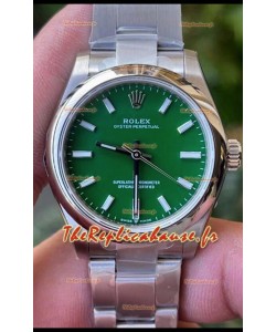 Rolex Oyster Perpetual REF#277200 31MM Mouvement suisse Réplique Suisse Cadran vert Acier 904L Montre réplique Miroir 1:1