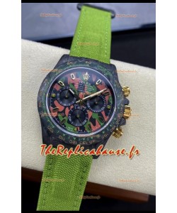 Rolex Daytona DiW Military Green Edition Watch - Montre à boîtier en carbone forgé, réplique miroir 1:1