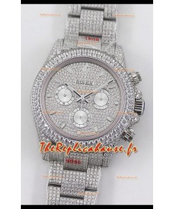 Rolex Cosmograph Daytona 904L Steel ICED OUT Cal.4130 Movement - Montre en acier 904L