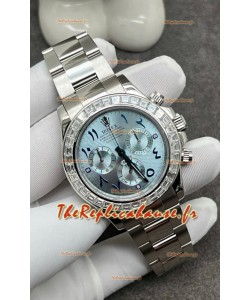 Rolex Cosmograph Daytona ICE Cadran Bleu Lunette Diamants Mouvement Cal.4130 - Montre Acier 904L
