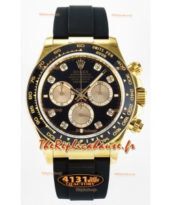 Rolex Cosmograph Daytona M126518 Or Jaune Cadran Noir Diamants Mouvement original Cal.4131