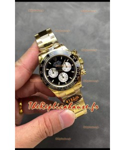 Rolex Cosmograph Daytona M126528 Or jaune Cadran noir Mouvement original Cal.4132