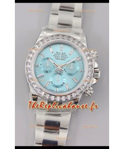 Rolex Cosmograph Daytona ICE Cadran Bleu Lunette Diamants Mouvement Cal.4130 - Montre Acier 904L 