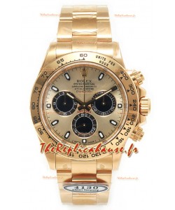 Rolex Cosmograph Daytona M116508 Boîtier or jaune et cadran or Mouvement original Cal.4131