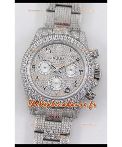 Rolex Cosmograph Daytona 904L Acier ICED OUT Mouvement Cal.4130 - Montre Acier 904L