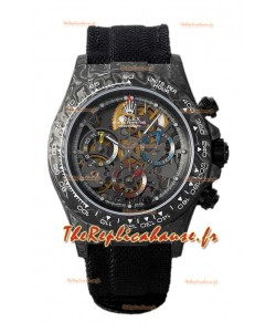 Rolex Daytona DiW Skeleton Carbon Edition - Boîtier en carbone forgé Bracelet noir Réplique 1:1 