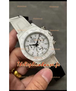 Rolex Cosmograph Daytona DiW Edition Montre en fibre de carbone blanche - Mouvement Cal.4130 