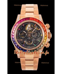 Rolex Daytona Blaken Or 1:1 Réplique Suisse Miroir 1:1 Cadran Squelette Mouvement Cal.4130