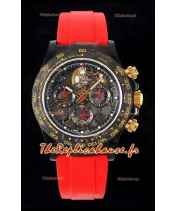 Rolex Daytona Blaken Rouge Réplique Suisse 1:1 Cadran Squelette Mouvement Cal.4130