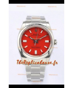 Rolex Oyster Perpetual REF#126000 36MM Mouvement Suisse Réplique Suisse Cadran rouge Acier 904L Miroir 1:1 Montre Réplique
