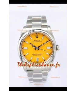 Rolex Oyster Perpetual REF#126000 36MM Mouvement Suisse Réplique Suisse Cadran Jaune Acier 904L Miroir 1:1 