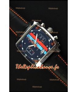 Montre Tag Heuer Monaco 24 Quartz avec cadran à rayures rouge/bleu Réplique