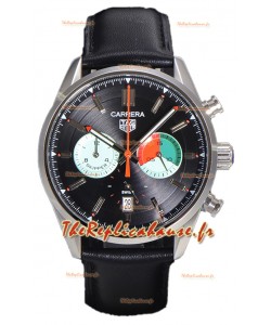 Tag Heuer Carrera Carrera Skipper 39 Chronograph Swiss Quartz Réplique Montre Cadran noir 