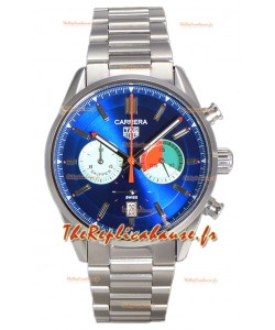 Tag Heuer Carrera Carrera Skipper 39 Chronograph Swiss Quartz Réplique Montre Cadran Bleu 