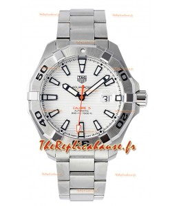 Tag Heuer Aquaracer Calibre 5 Réplique Montre 1:1 Cadran Blanc Acier 904L 44MM