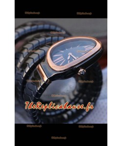 Montre Bvlgari Serpenti Edition Céramique noire Réplique en qualité miroir 1:1 