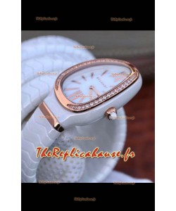 Montre Bvlgari Serpenti Edition Céramique Blanche Réplique de Montre en Qualité Miroir 1:1 