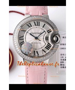 Ballon De Cartier Suisse Automatique 1:1 Miroir Qualité 33MM en Acier Inoxydable - Lunette Diamants
