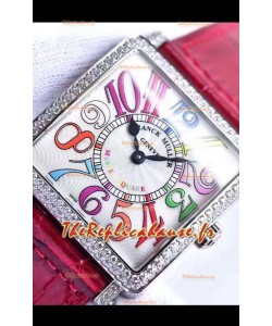 Réplique de Montre Franck Muller Master of Sqaure Quartz pour Femme, Boîtier Acier