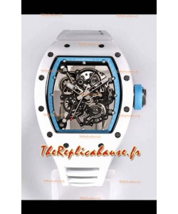 Réplique Montre Richard Mille RM055 Boîtier Céramique Blanc Miroir 1:1 avec Bracelet Blanc