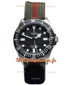 Tudor Pelagos FXD boîtier titane 1:1 réplique miroir cadran noir sur bracelet Nato vert