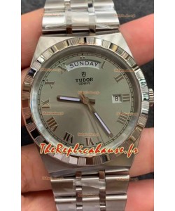 Montre Tudor Royal Edition - Réplique 1:1 Miroir en acier - Cadran romain gris