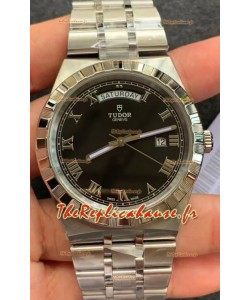 Montre Tudor Royal Edition - Réplique 1:1 avec boîtier acier - Cadran romain noir 