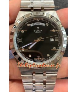 Montre Tudor Royal Edition - Réplique 1:1 en boîtier acier - Cadran noir diamants
