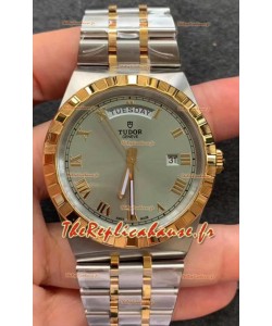Montre Tudor Royal Edition - Réplique 1:1 avec miroir dans un boîtier bicolore - Cadran romain gris