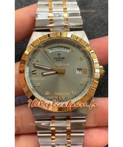 Montre Tudor Royal Edition - Réplique 1:1 dans un boîtier bicolore - Cadran gris diamants